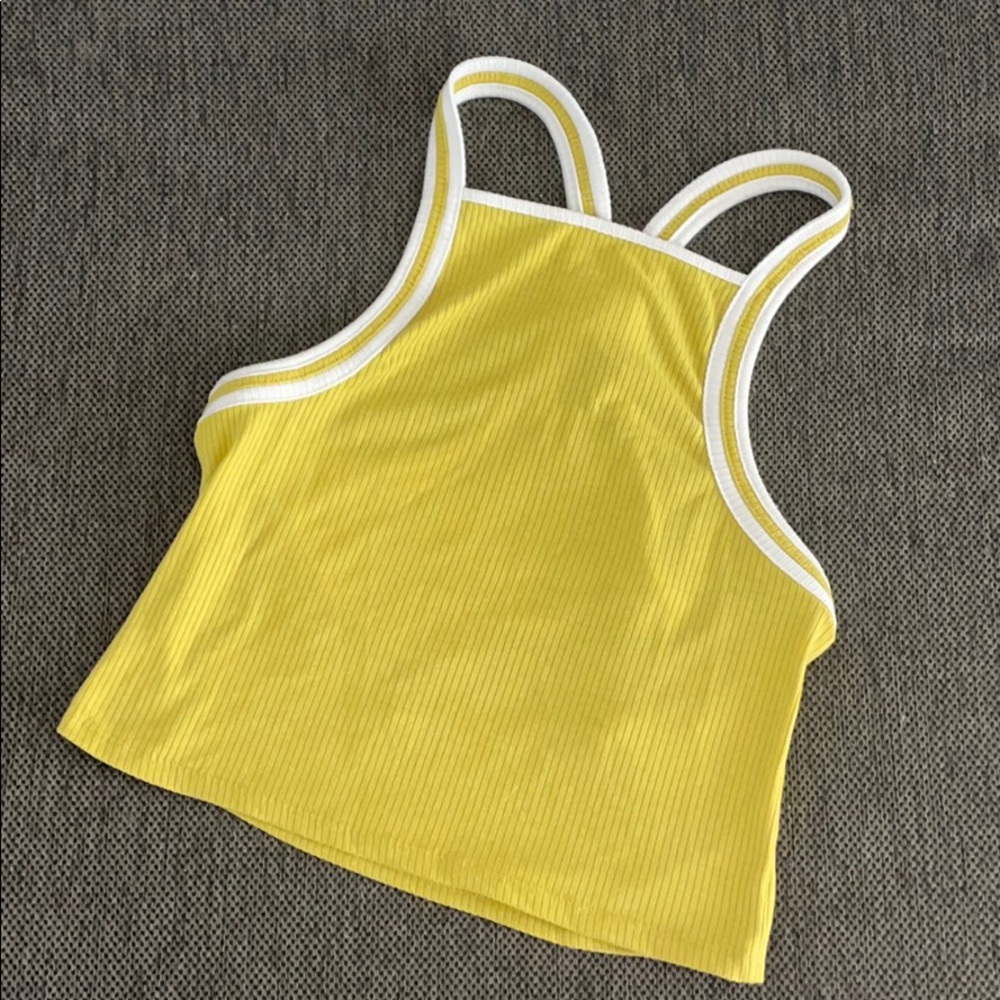 Forever 21 Yellow Racerback Crop Top (M)